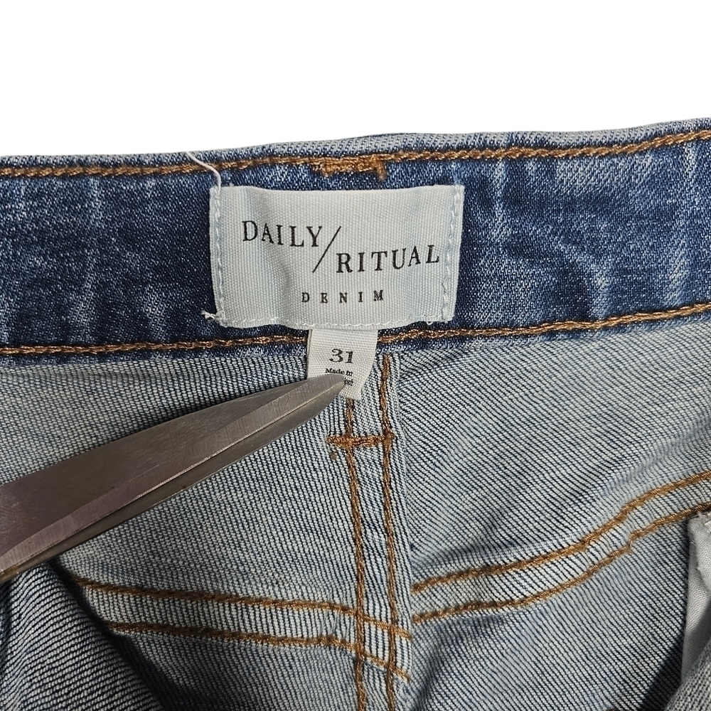Daily Ritual Button Fly High Rise Flare - Picture 4 of 5